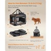 24-Inch Collapsible Dog Crate with 3 Mesh Doors, Portable Pet Carrier with Safety Zippers for Travel, Gray - 3 of 4