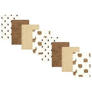Hudson Baby Cotton Poly Flannel Burp Cloths 8-Pack, One Size - 1 of 4