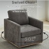 GDFStudio Clare 30.7” W Chenille Upholstered Wood Swivel Accent Chair with Metal Base - 3 of 4