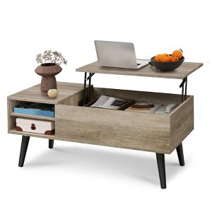GALAXHERO Lift Top Coffee Table for Living Room Small Coffee Table with Storage,Hidden Compartment and Adjustable Shelf Mid Century Modern - 1 of 4