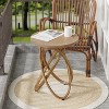 JIONJOY Rustic Round Wood Side Table with Intertwined Design - Farmhouse End Table for Living Room, Bedroom or Office - 2 of 4