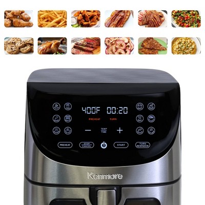 Kenmore 8 Qt Stainless Steel Digital Dual Basket Air Fryer