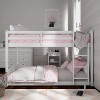 Twin Over Twin Capri Wood Floor Kids' Bunk Bed White - Hillsdale Furniture: Modern Rubberwood, Built-In Guard Rails - 2 of 4