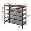 Aoibox 5-Tier Shoe Organizer with Adjustable Mesh Shelves, Holds 16-20 Pairs, Spacious Floor Mount, Metal Frame, Rustic Brown Finish - 2 of 4