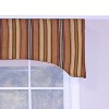 RLF Home Daria Stripe Corded Arch 100% Cotton with Fully Lined 3" Rod Pocket Valnance for Windows 50" x 17" Saddle - 3 of 4