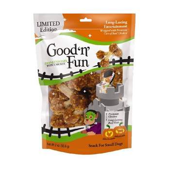 Good 'n' Fun Frankenbones Chicken Dental Chews Dog Treats - 2oz - Halloween