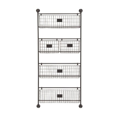 Industrial Metal Magazine Rack Holder Black - Olivia & May