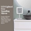 Aptations 8" LED Square Mirror - 3X Magnification, Free Standing - Cool Light, Illuminated & Energy Efficient LED Vanity Mirror (Brushed Nickel) - 3 of 4