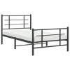 vidaXL Metal Single Bed Frame - Black Steel with Headboard/Footboard, Breathable Support Slats, Under-Bed Storage | 39.4"x78.7" Dimensions - 3 of 4