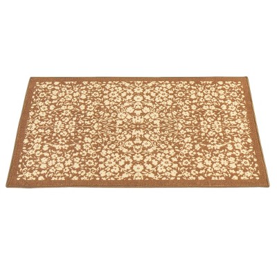 Collections Etc Lovely Floral Garden Skid-Resistant Machine Washable Accent Rug