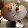 Hrinhom 23.6"W Round Coffee Table,Mid Century Dining Table with Metal Base - 3 of 4