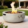 BAOURE 24" Grey Round Propane Fire Pit Bowl, 50,000 BTU Portable Gas Fire Pit with Convertible Lid for Outdoor Patio & Deck - 4 of 4