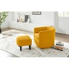 Yellow Swivel Accent Chair 360° Comfy Recliner Corduroy Arm Chair Single Sofa with Ottoman for Living Room Bedroom - 4 of 4