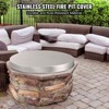 VEVOR Fire Pit Cover Lid, 27" Portable Firepit Spark Screen,Stainless Steel Steel Metal Cover,Outdoor Wood Burning and Camping Stove Accessory,Silver - 3 of 4