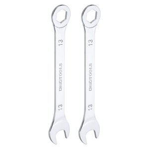Unique Bargains CR-V 6-Point Ended Box 15 Degree Offset Open End Metric Thin Combination Wrench 2 Pcs - 1 of 4