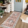 Washable Vintage Rug Non Slip Low Pile Rug Soft Throw Floor Cover Foldable Indoor Carpet for Living Room Bedroom Office - 4 of 4