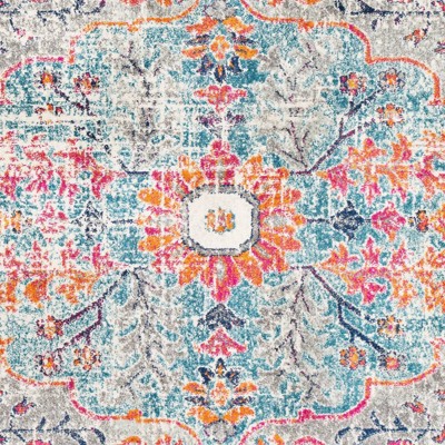 Multicolor Synthetic Stain-Resistant Rectangular 7'10" x 10'3" Area Rug