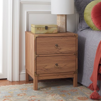 Galio Oak and Gold 2 Drawer Nightstand