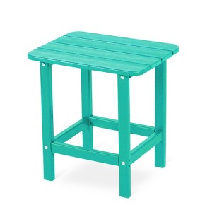 Aoodor Outdoor Adirondack Side Table HDPE End Table，Classic Modern Design，High-Quality，Easy to Assemble，Versatile End Table for Patio, Garden, Lawn - 1 of 4
