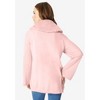 Roaman's Women's Plus Size Faux Fur Collar Cardigan Sweater. - 3 of 4