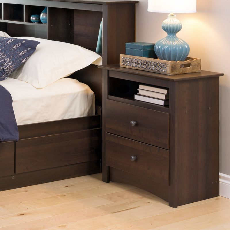 Tall 2 - Drawer Nightstand with Open Shelf - Prepac, 4 of 10