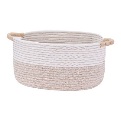 Unique Bargains Woven Handles Shelf Closet Storage Basket