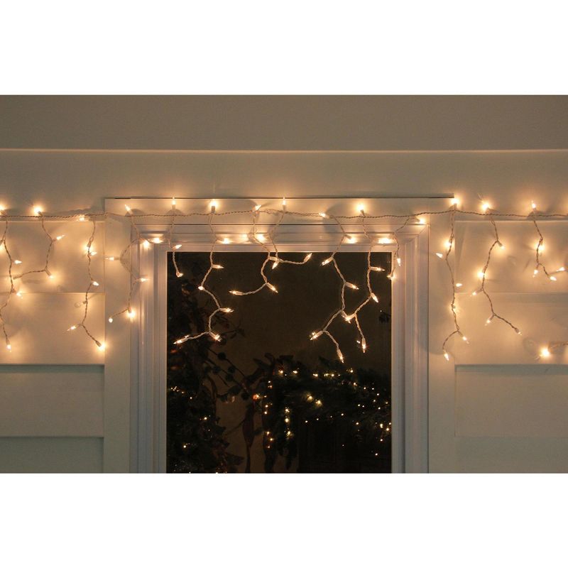Northlight 100ct Mini Icicle Incandescent Christmas Lights Clear - 5.75' White Wire, 2 of 4