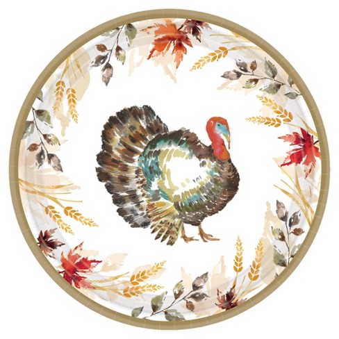 9 Round Thanksgiving Disposable Dinnerware Target