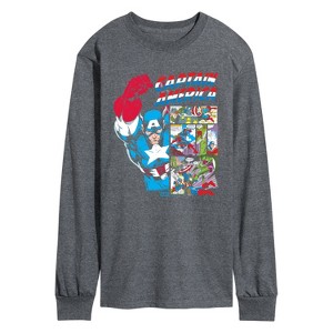 Men's - Marvel - Captain America Comic Panel Portrait Long Sleeve Graphic T-Shirt - 1 of 3