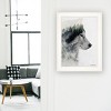 Wolf Stare by Andreas Lie, Ready to Hang Framed Print, White Frame - 2 of 3