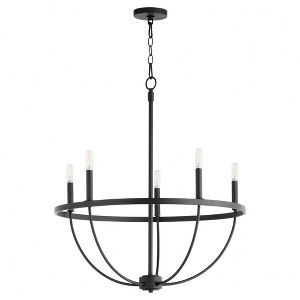 Quorum Lighting Tribute 5 - Light Chandelier in  Matte Black - 1 of 1
