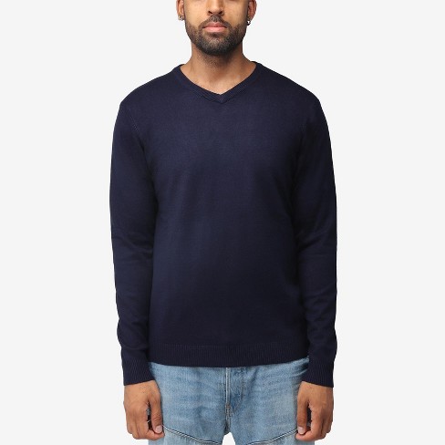 X Ray Men's Slim Fit Pullover V-neck Sweater, Sweater For Men Fall Winter  (available In Big & Tall) In Navy Size 2x Large : Target