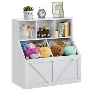 Kids Toy Storage Shelf & Bookshelf, Multi-Tier Organizer with Storage Cabinet for Playroom, Bedroom, Nursery - 1 of 4
