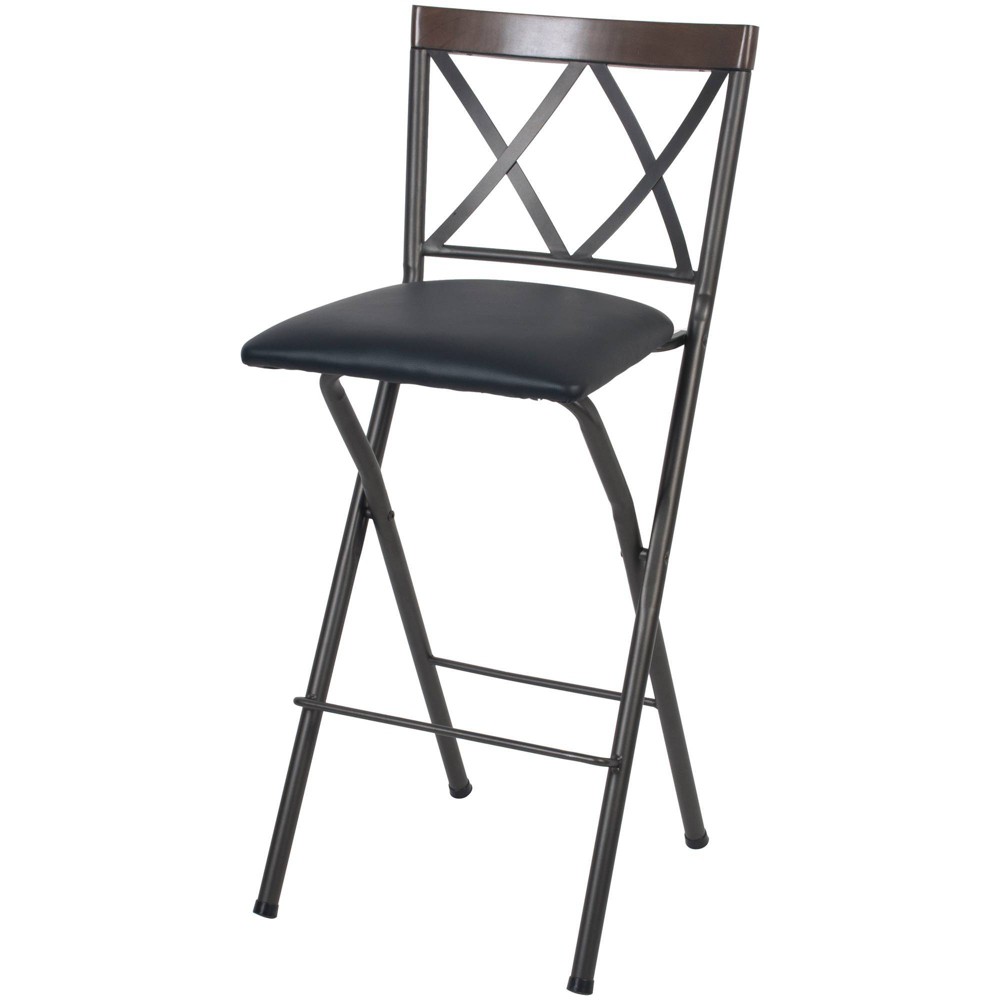 Customer Favorite 29 Folding Metal Barstool Gunmetal Cheyenne Products Accuweather Shop