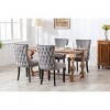 Modern Classic Velvet Wingback Dining Chair Set of 2 with Nailhead Trim and Solid Wood Legs for Dining Room-Baofuwish - 3 of 4