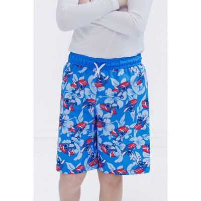 Disney Lilo & Stitch Big Boys UPF 50+ Swim Trunks Bathing Suit Blue 10-12 — фото 2