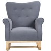 PAGED Velvet Accent Chair with Plush Cushioning, Modern Rocking Chair for Bedroom, Living Room, Nursery, Gray - 4 of 4