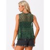 Allegra K Women's Sleeveless Open Front Cardigan Vest Hollow Out Crochet Shrug - 4 of 4