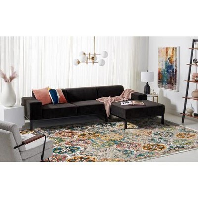 Aria Beige Multicolor Synthetic 8' x 10' Area Rug