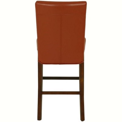 Adjustable Pumpkin Leather Saddle Style Counter Stool