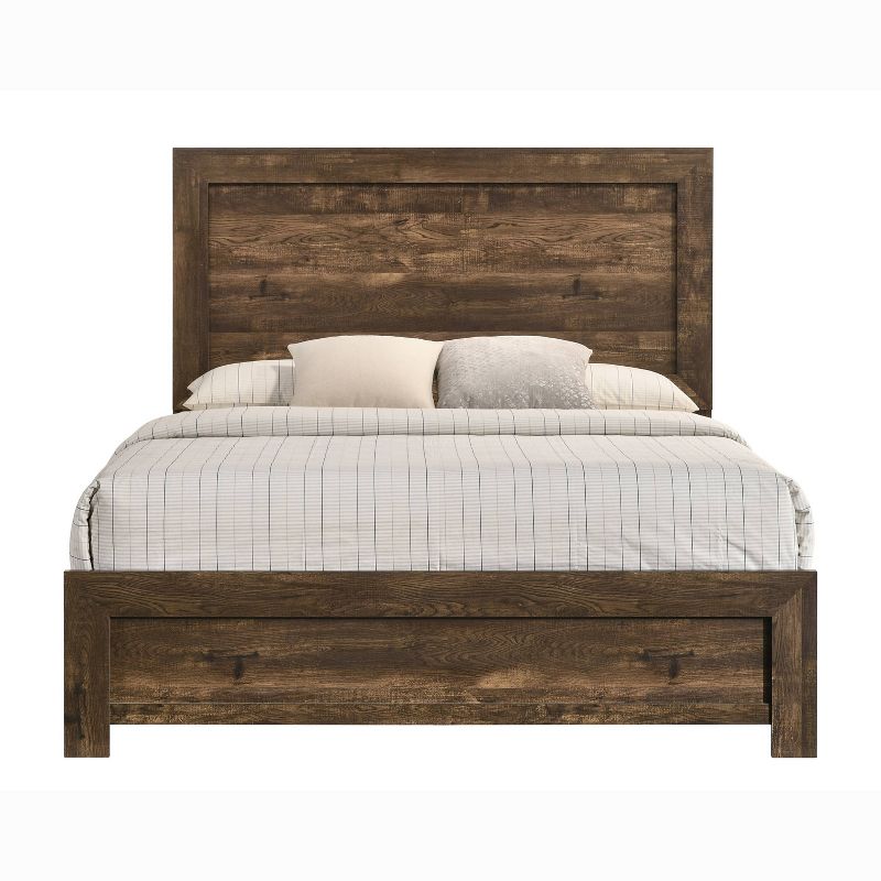 Culver Rustic Low Profile Bed Frame Walnut - miBasics, 4 of 7
