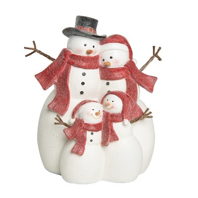 Transpac Resin White Christmas Mini Plaid Snowman Ornaments Set Of 4 :  Target