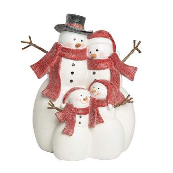 Transpac Resin 8.25 in. White Christmas Chilly Snowman Family Decor