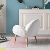 Lamb Fabric Sofa Chair,Upholstered Accent Chair With Solid Wood Beech Frame,Lazy Sofa Armchair For Living Room Hotel-Cuddlewood - 3 of 4