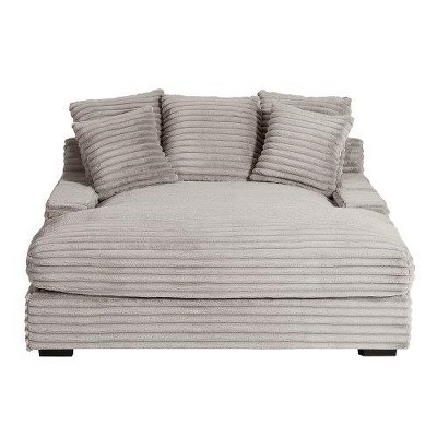 SYFERLORY Modern Double Sleeper Sofa Comfortable Cloud Couch Soft Fluffy Corduroy Upholstery  Brown
