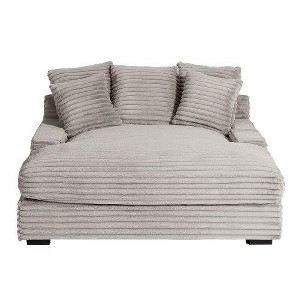 SYFERLORY Modern Double Sleeper Sofa Comfortable Cloud Couch Soft Fluffy Corduroy Upholstery  Brown - 1 of 1