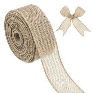 Unique Bargains Burlap Wired Edge Durable Thick Fabric Ribbons for DIY Crafts 1 Pc - 1 of 4