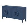 4 Door MDF Storage Cabinet with Five-Legs Support,French Sideboard Cabinet with Round Ring Handles for Dining Room or Entryway-Coolbibila - 3 of 4