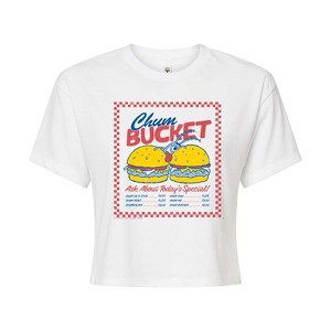 Women's - Spongebob Squarepants - Plankton Chum Bucket Cropped Graphic T-Shirt - 1 of 4