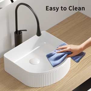 Hrinhom 15.8" W Bathroom Sink Above Counter,Modern Porcelain Vessel Sink Without Faucet - 1 of 4